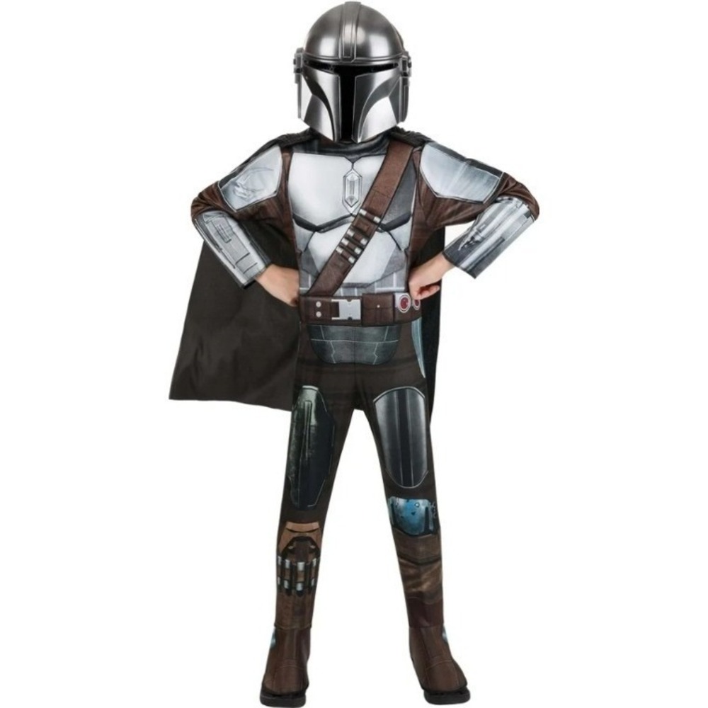 Star Wars The Mandalorian Child Small 6 7 Costume‎ Jumpsuit Cape Mask NEW